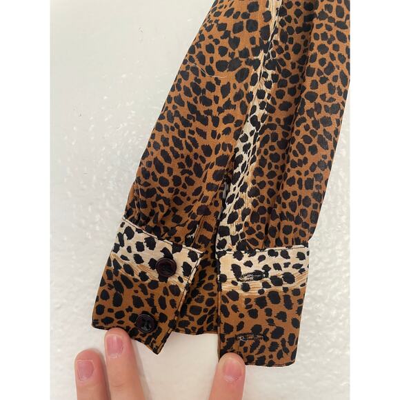 Vintage Nicola Petites 4P Cheetah Leopard Print Women's Button Up Shirt - Picture 9 of 9